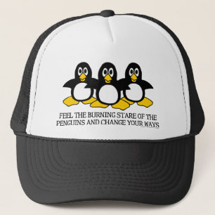 Glauben Sie den brennenden Starren der Pinguine Truckerkappe