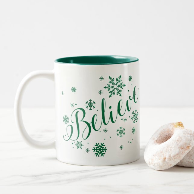 "Glauben Sie" der Zweifarbige Tasse (Mit Donut)