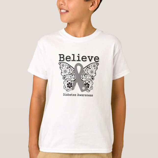 Glauben Sie Diabetes-Bewusstsein T-Shirt (Vorderseite)