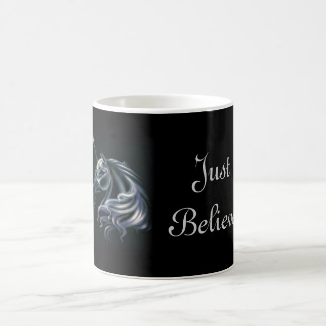 Glauben Sie einfach Einhorn Kaffeetasse (Mittel)