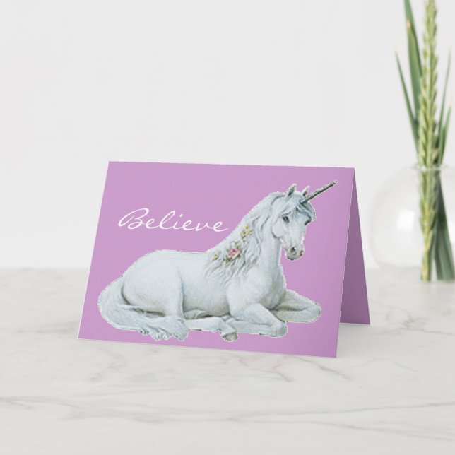 Glauben Sie Einhorn-Anmerkungs-Karte Karte (Vorderseite)