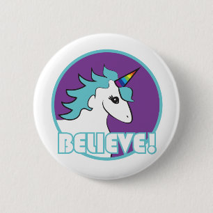 Glauben Sie! Einhorn Button