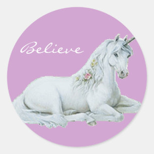 Glauben Sie Einhorn-runden Aufklebern Runder Aufkleber