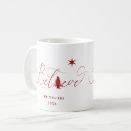 Glauben Sie elegante Skriptmonogramm Feiertage Tas Kaffeetasse