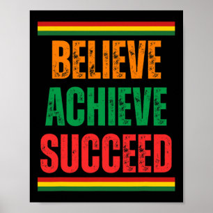 Glauben Sie Erfolg Black History Month stolz Poster