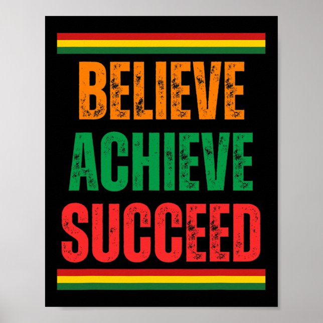 Glauben Sie Erfolg Black History Month stolz Poster (Vorne)