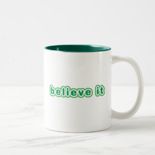 Glauben Sie es (grün) Zweifarbige Tasse