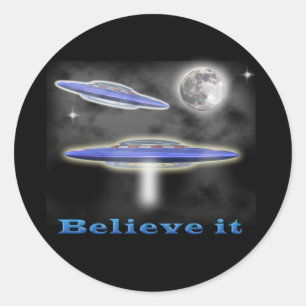 Glauben Sie es UFO-Gang Runder Aufkleber