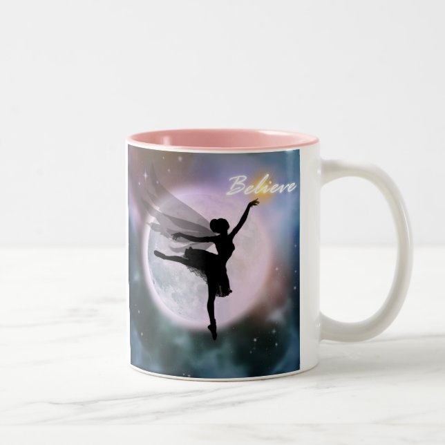 Glauben Sie feenhafter Tanz-Tasse Zweifarbige Tasse (Rechts)