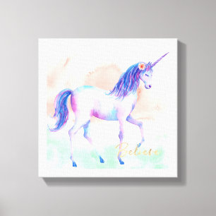 Glauben Sie hübschem Unicorn Leinwanddruck