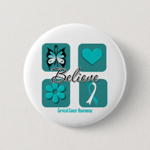 Glauben Sie Inspirationen für Gebärmutterhalskrebs Button