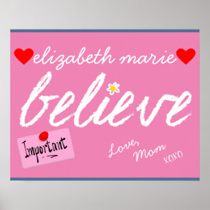 Glauben Sie inspirierend Wörtern für meine Tochter Poster