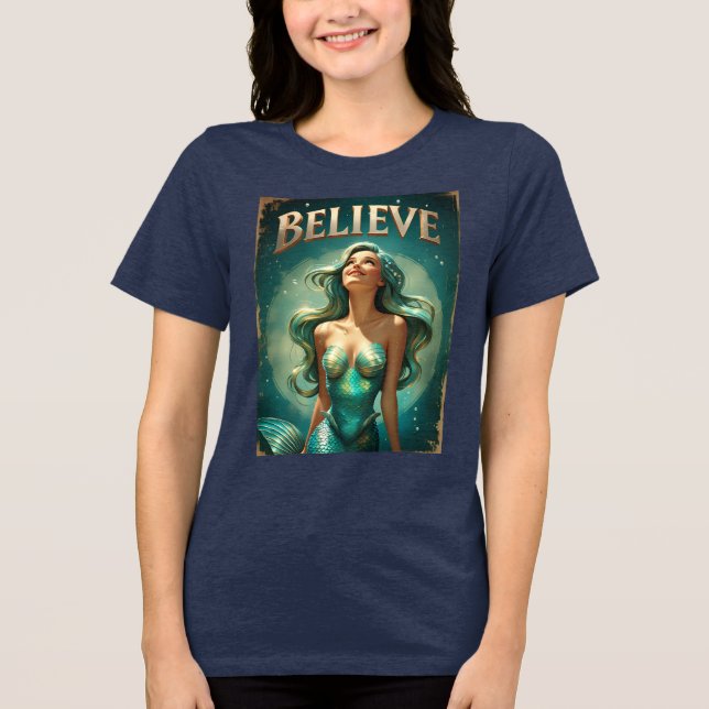 Glauben Sie inspirierende Freundinnen Magie Tri-Blend Shirt (Vorderseite)