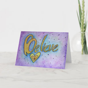 Glauben Sie inspirierende Word Art Grußkarten Karte