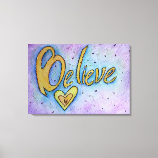 Glauben Sie inspirierende Word Malerei Leinwand Ar (Vorderseite)