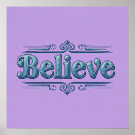 Glauben Sie Lavender Square Poster