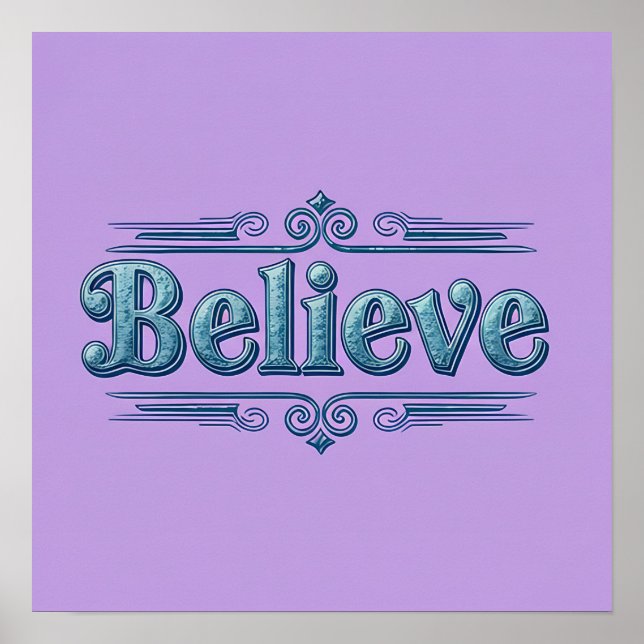 Glauben Sie Lavender Square Poster (Vorne)