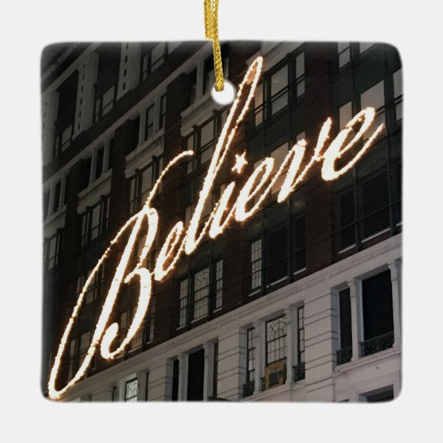 Glauben Sie Macy's-Weihnachtsverzierung Keramikornament (Vorderseite)