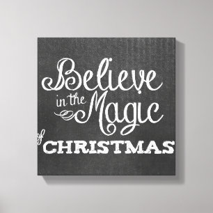 glauben Sie Magie der Weihnachtstafel Leinwanddruck