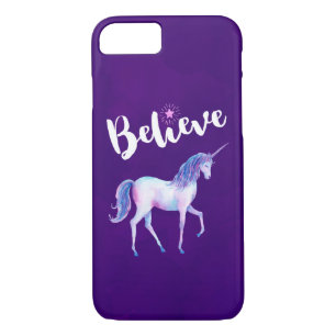 Glauben Sie mit Unicorn an Pastelwasser-Farben Case-Mate iPhone Hülle
