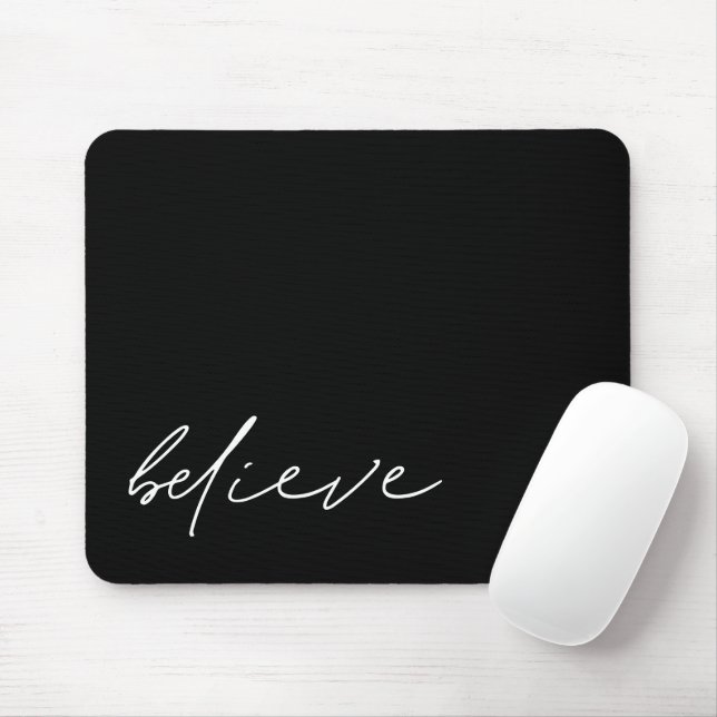 Glauben Sie moderne Handschrift Minimalistisch Bla Mousepad (Mit Mouse)