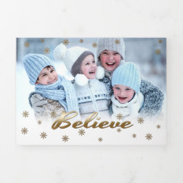 Glauben Sie. Multi-Foto-Tri-Falten-Weihnachtskarte Dreifach Gefaltete Karte