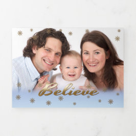 Glauben Sie. Multi-Foto-Tri-Falten-Weihnachtskarte Dreifach Gefaltete Karte