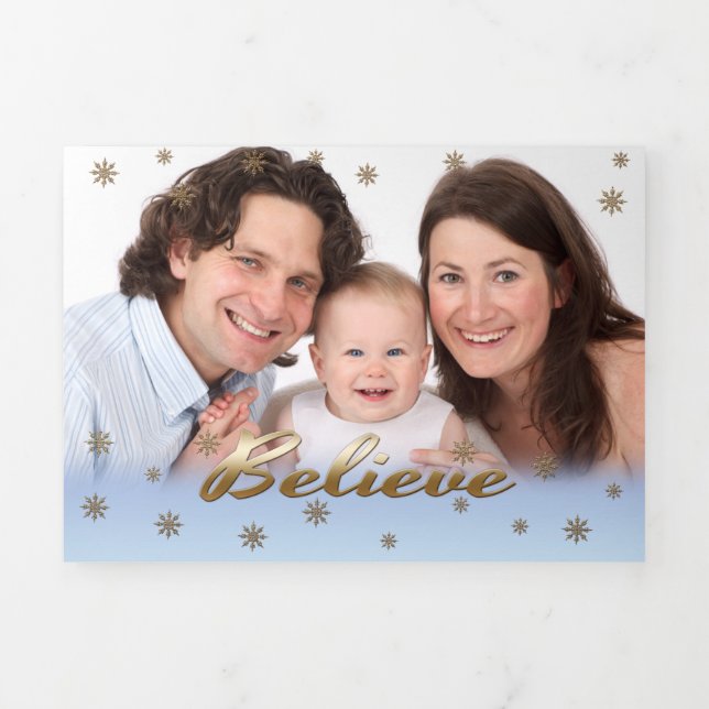 Glauben Sie. Multi-Foto-Tri-Falten-Weihnachtskarte Dreifach Gefaltete Karte (Cover)