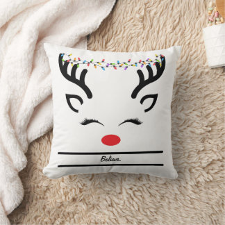Glauben Sie niedlichen Weihnachtsrinder Kissen