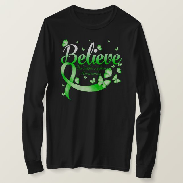 Glauben Sie NON-HODGKIN'S LYMPHOMA-Schmetterling T-Shirt (Design vorne)