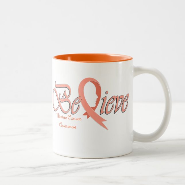 Glauben Sie "Pfirsich-Tasse " Zweifarbige Tasse (Rechts)