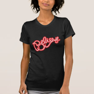 Glauben Sie rotem und weißem Damen-T - Shirt
