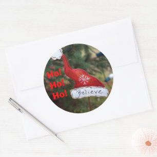 Glauben Sie Santa's Red White Hat Runder Aufkleber