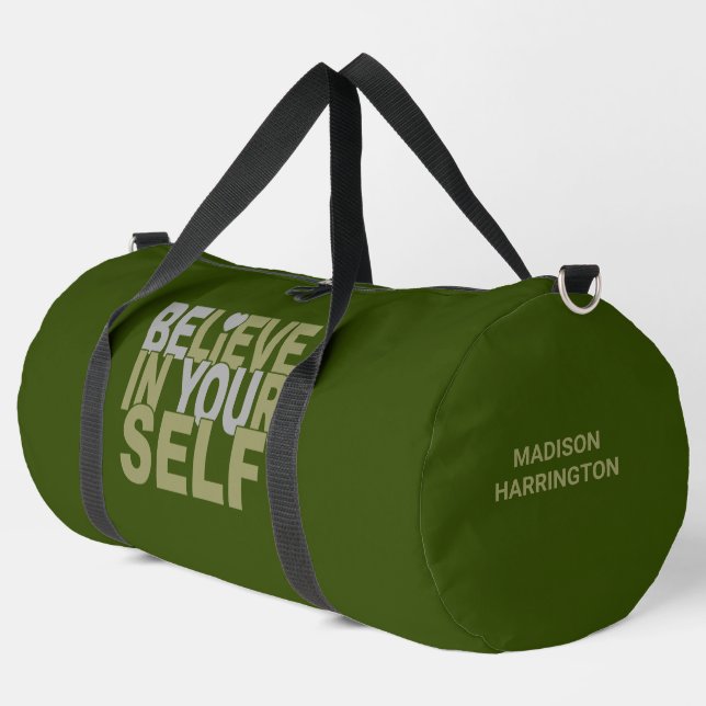GLAUBEN SIE SICH individuelle Name & Farbe Duffle Bag (Linke Ecke)