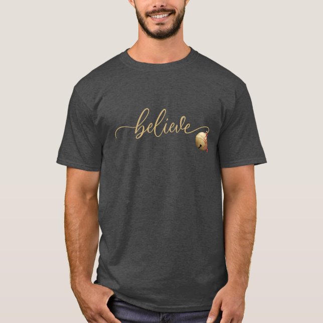 Glauben Sie Skripttyp mit Jingle Bell T-Shirt (Vorderseite)