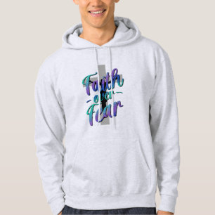 Glauben über Angst Selbstmord Bewusstsein Cross Gr Hoodie