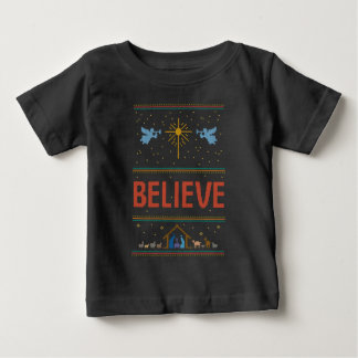 GLAUBEN Ugly Christmas Sweater Religious Christlic Baby T-shirt