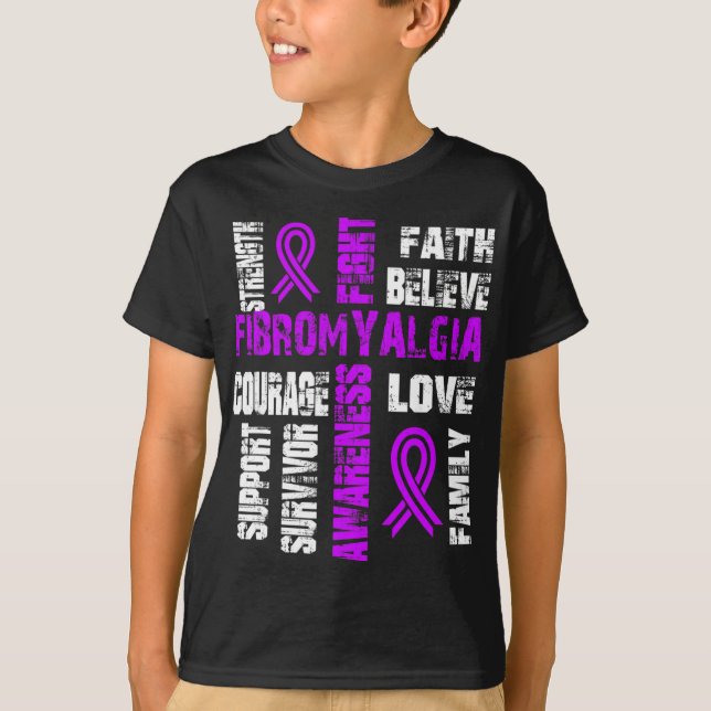 Glauben und Kampf Fibromyalgie T-Shirt (Vorderseite)