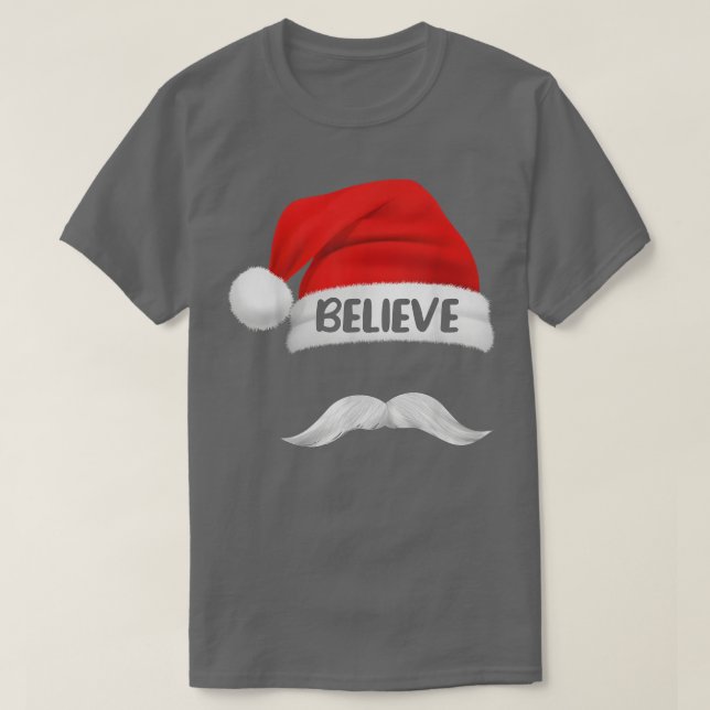 Glauben Zitat über Weihnachtsmannmütze Mustache fü T-Shirt (Design vorne)
