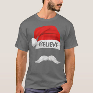 Glauben Zitat über Weihnachtsmannmütze Mustache fü T-Shirt