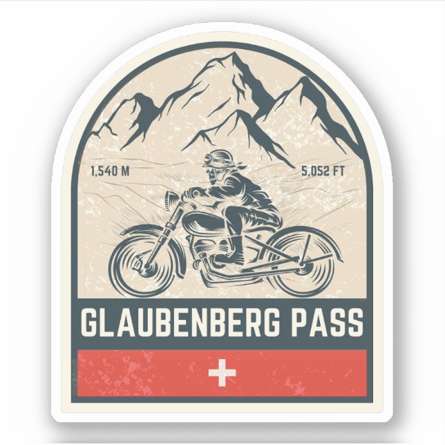 Glaubenberg Pass Schweizer Alpen Motorradtour Aufkleber (Vorderseite)