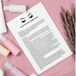 GLAUBENDE EYELASH EXTENSION CONSENT FORMULAR FLYER<br><div class="desc">Eyelash Extensions Consent Formulare sind perfekt für Ihr Lash Extension Geschäft. Dieses moderne und ausgeklügelte Konsensdesign zeichnet sich durch eine glamouröse, minimalistische Illustration der Wimpern einer Frau mit rosegold eyeshadow, einen Titel und einen Block aus, in den Sie alle Ihre Details zur Einwilligung nach Inkenntnissetzung einfügen können. Brauchen Sie Hilfe?...</div>
