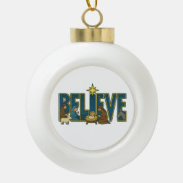 Glaubens-Christbaumschmuck Keramik Kugel-Ornament