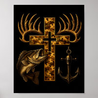 Glaubens-Christen-Tarnkreuz Für Fischer Und Jäger