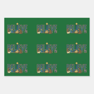 Glaubens-Kippfigur Geschenkpapier Set