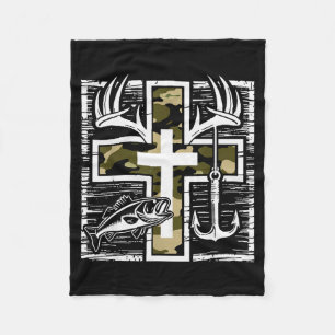 Glaubensangeln Jagd Tarndruck Kreuz Mit Haken B Ch Fleecedecke