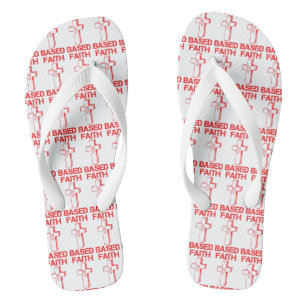 Glaubensbasierte Kreuz-und Herz-Weiß-alles Flip Flops