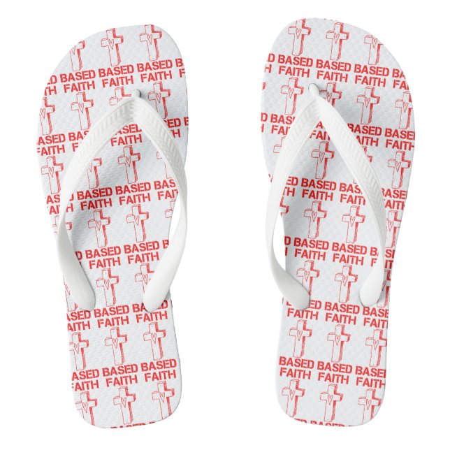 Glaubensbasierte Kreuz-und Herz-Weiß-alles Flip Flops (Fußbett)