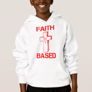 Glaubensbasierte Kreuz- und Herzjunge Hoodie