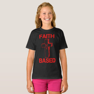 Glaubensbasierte Kreuz- und Herzmädchen T-Shirt